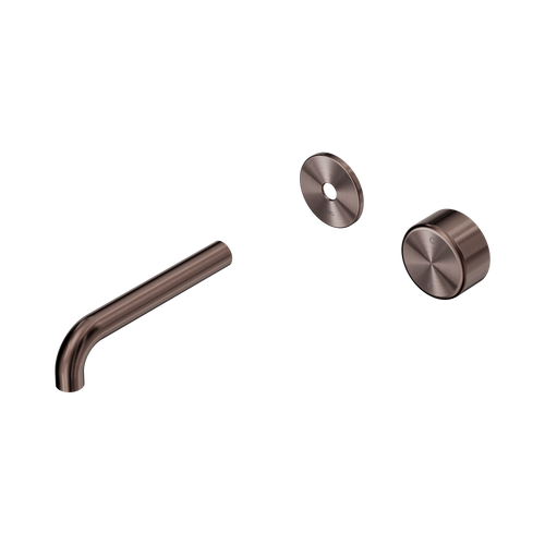 Serenity Progressive Wall Basin Mixer 160mm Spout with Metal Handle Trim Kit Only Brushed Bronze [311291]