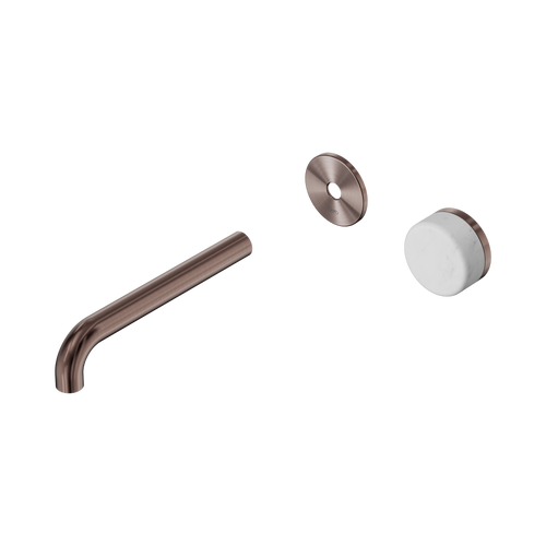 Serenity Progressive Wall Basin Mixer 185mm Spout with Carrara Handle Trim Kit Only Brushed Bronze [311080]