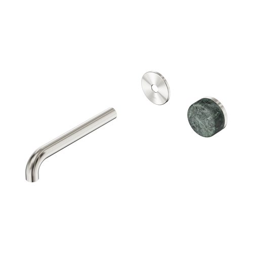 Serenity Progressive Wall Basin Mixer 185mm Spout with Verde Alpi Handle Trim Kit Only Brushed Nickel [311157]