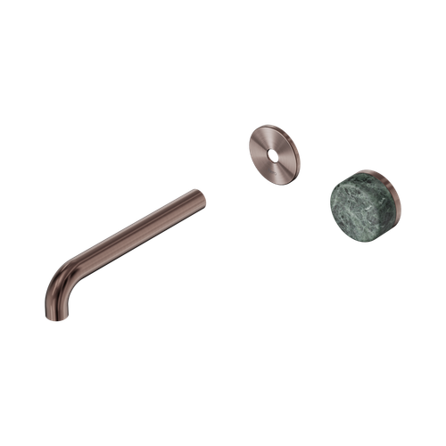 Serenity Progressive Wall Basin Mixer 185mm Spout with Verde Alpi Handle Trim Kit Only Brushed Bronze [311337]