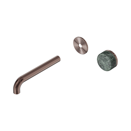 Serenity Progressive Wall Basin Mixer 185mm Spout with Verde Alpi Handle Trim Kit Only Brushed Bronze [311337]
