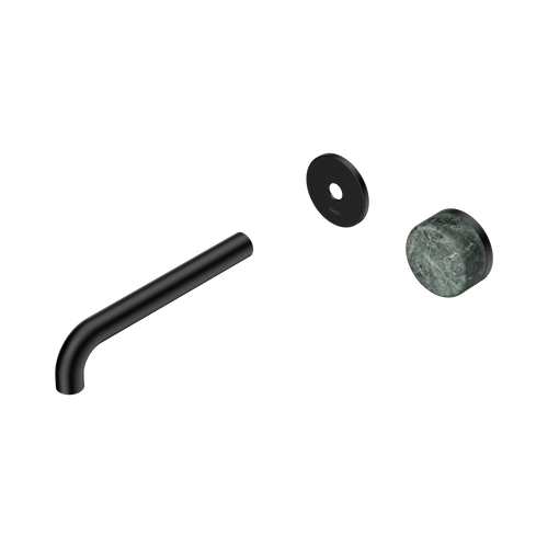 Serenity Progressive Wall Basin Mixer 185mm Spout with Verde Alpi Handle Trim Kit Only Matte Black [311200]