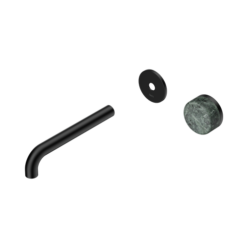 Serenity Progressive Wall Basin Mixer 185mm Spout with Verde Alpi Handle Trim Kit Only Matte Black [311200]