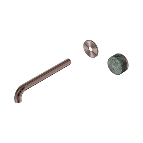 Serenity Progressive Wall Basin Mixer 220mm Spout with Verde Alpi Handle Trim Kit Only Brushed Bronze [311324]