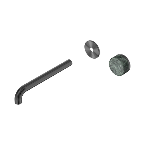 Serenity Progressive Wall Basin Mixer 220mm Spout with Verde Alpi Handle Trim Kit Only Gunmetal [311132]