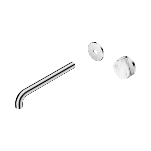 Serenity Progressive Wall Basin Mixer 220mm Spout with Arabescato Corchia Handle Trim Kit Only Chrome [311189]