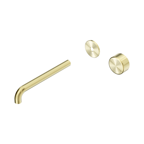 Serenity Progressive Wall Basin Mixer 220mm Spout with Metal Handle Trim Kit Only Brushed Gold [311079]