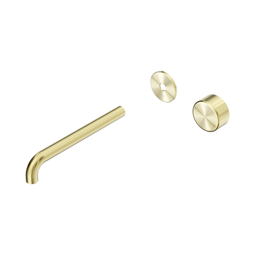 Serenity Progressive Wall Basin Mixer 220mm Spout with Metal Handle Trim Kit Only Brushed Gold [311079]