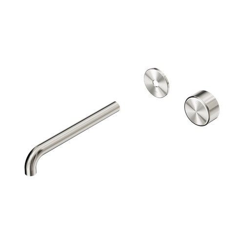 Serenity Progressive Wall Basin Mixer 220mm Spout with Metal Handle Trim Kit Only Brushed Nickel [311139]