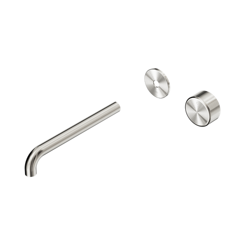 Serenity Progressive Wall Basin Mixer 220mm Spout with Metal Handle Trim Kit Only Brushed Nickel [311139]