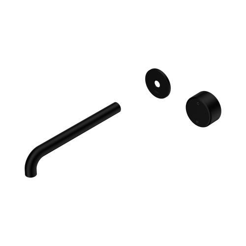 Serenity Progressive Wall Basin Mixer 220mm Spout with Metal Handle Trim Kit Only Matte Black [311263]