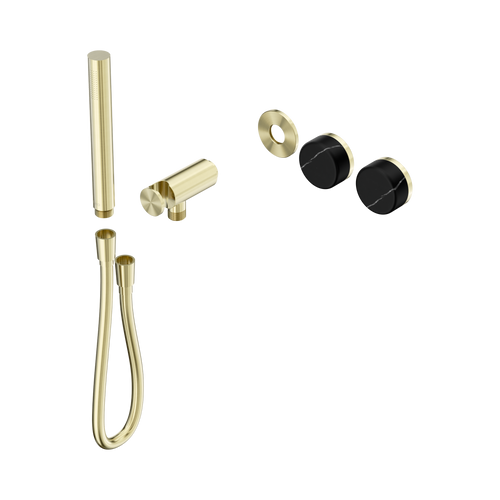 Serenity Progressive Shower System with Marquina Black Handle and Slim Shower Trim Kit Only Brushed Gold [311305]