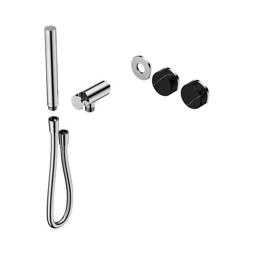 Serenity Progressive Shower System with Marquina Black Handle and Slim Shower Trim Kit Only Chrome [311325]