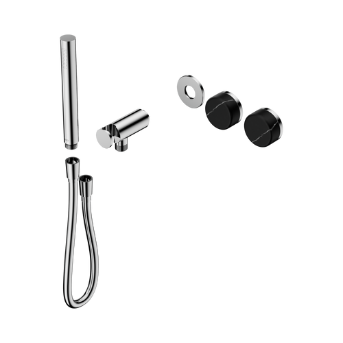 Serenity Progressive Shower System with Marquina Black Handle and Slim Shower Trim Kit Only Chrome [311325]