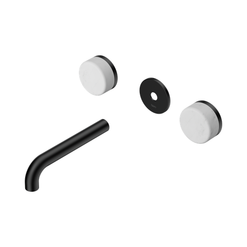 Serenity Wall Basin Set 160mm Spout with Carrara Handle Trim Kit Only Matte Black [311501]