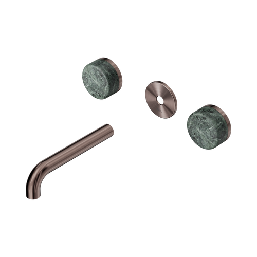 Serenity Wall Basin Set 160mm Spout with Verde Alpi Handle Trim Kit Only Brushed Bronze [311370]