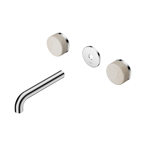 Serenity Wall Basin Set 160mm Spout with Rome Travertine Handle Trim Kit Only Chrome [311484]