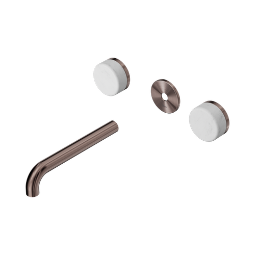 Serenity Wall Basin Set 185mm Spout with Carrara Handle Trim Kit Only Brushed Bronze [311369]