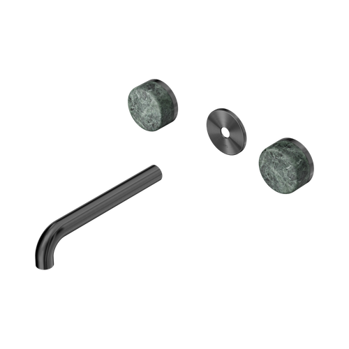 Serenity Wall Basin Set 185mm Spout with Verde Alpi Handle Trim Kit Only Gunmetal [311516]
