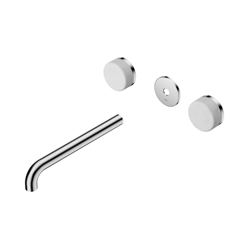 Serenity Wall Basin Set 220mm Spout with Carrara Handle Trim Kit Only Chrome [311542]