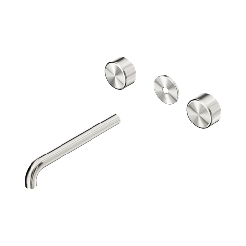 Serenity Wall Basin Set 220mm Spout with Metal Handle Trim Kit Only Brushed Nickel [311482]