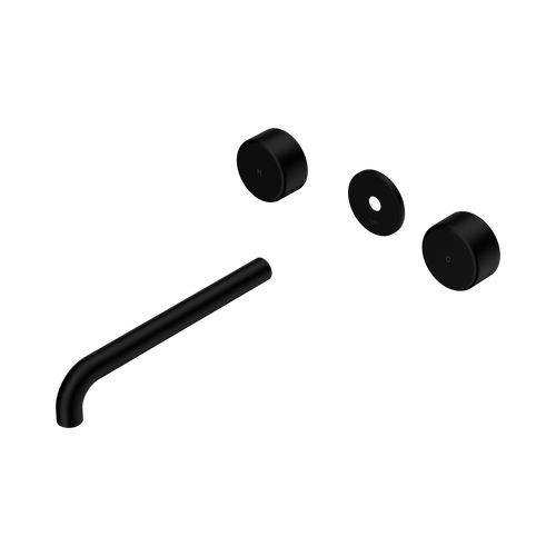 Serenity Wall Basin Set 220mm Spout with Metal Handle Trim Kit Only Matte Black [311364]