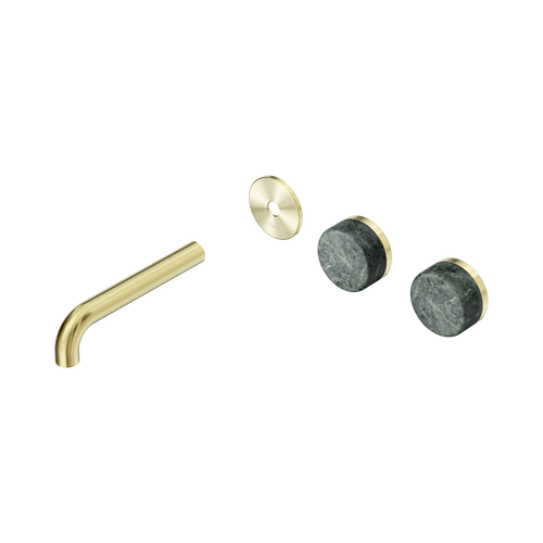 Serenity Wall Basin Set 160mm Offset spout with Verde Alpi Handle Trim Kit Only Brushed Gold [311508]