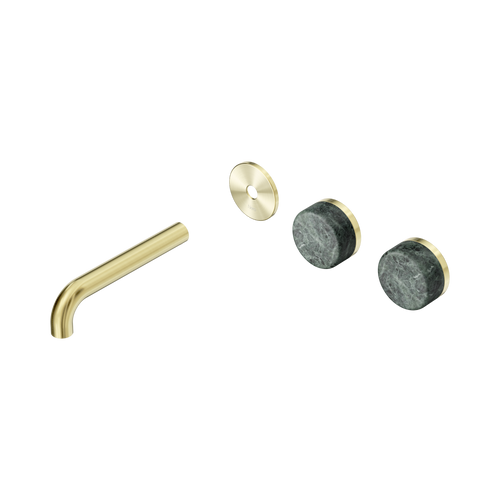 Serenity Wall Basin Set 160mm Offset spout with Verde Alpi Handle Trim Kit Only Brushed Gold [311508]