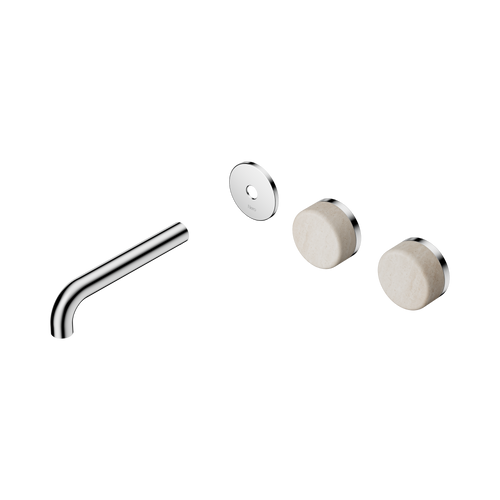 Serenity Wall Basin Set 160mm Offset spout with Rome Travertine Handle Trim Kit Only Chrome [311538]