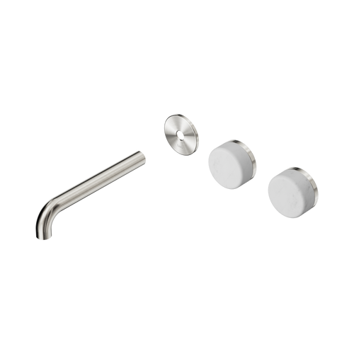 Serenity Wall Basin Set 185mm Offset spout with Carrara Handle Trim Kit Only Brushed Nickel [311383]