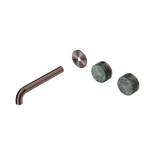 Serenity Wall Basin Set 185mm Offset spout with Verde Alpi Handle Trim Kit Only Brushed Bronze [311483]