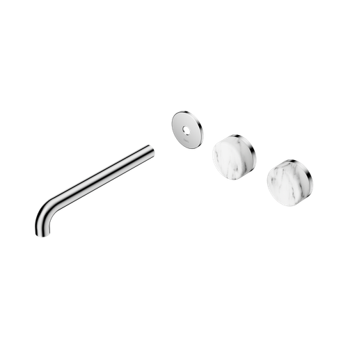 Serenity Wall Basin Set 220mm Offset spout with Arabescato Corchia Handle Trim Kit Only Chrome [311399]