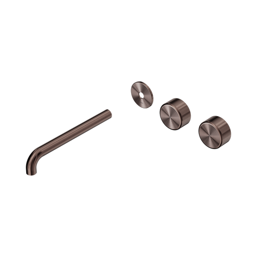 Serenity Wall Basin Set 220mm Offset spout with Metal Handle Trim Kit Only Brushed Bronze [311513]