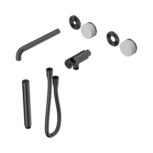 Serenity Progressive Shower System with Spout with Carrara Handle and Slim Shower Trim Kit Only Gunmetal [311478]