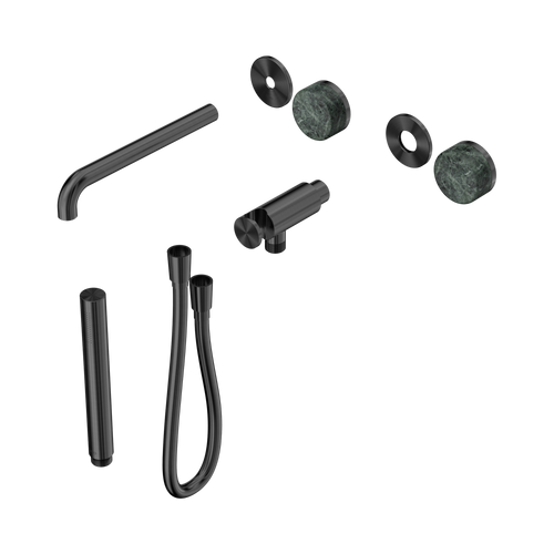 Serenity Progressive Shower System with Spout with Verde Alpi Handle and Slim Shower Trim Kit Only Gunmetal [311492]