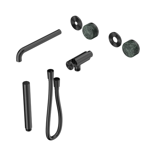 Serenity Progressive Shower System with Spout with Verde Alpi Handle and Slim Shower Trim Kit Only Gunmetal [311492]