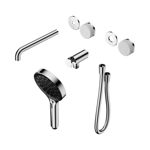 Serenity Progressive Shower System with Spout with Carrara Handle and Serenity Hand Shower Trim Kit Only Chrome [311426]