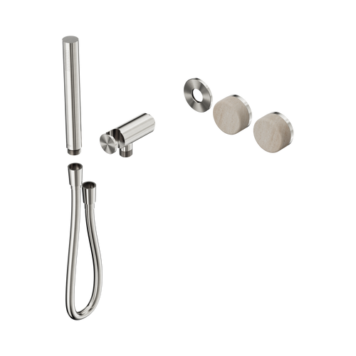 Serenity Progressive Shower System with Rome Travertine Handle and Slim Shower Trim Kit Only Brushed Nickel [311363]
