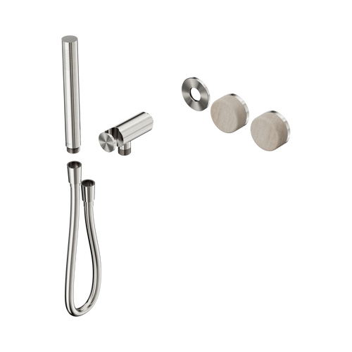 Serenity Progressive Shower System with Rome Travertine Handle and Slim Shower Trim Kit Only Brushed Nickel [311363]