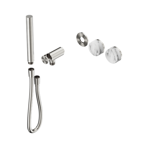 Serenity Progressive Shower System with Arabescato Corchia Handle and Slim Shower Trim Kit Only Brushed Nickel [311443]