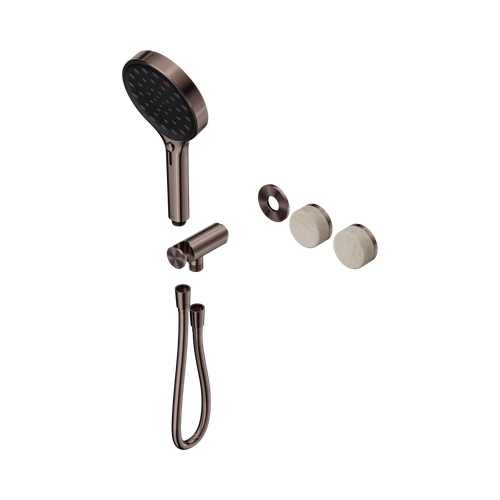 Serenity Progressive Shower System with Rome Travertine Handle and Serenity Hand Shower Trim Kit Only Brushed Bronze [311414]