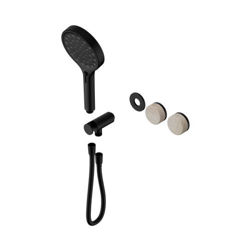 Serenity Progressive Shower System with Rome Travertine Handle and Serenity Hand Shower Trim Kit Only Matte Black [311395]
