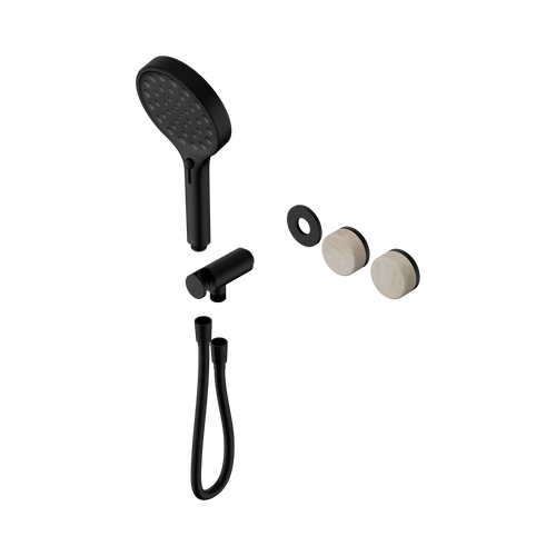 Serenity Progressive Shower System with Rome Travertine Handle and Serenity Hand Shower Trim Kit Only Matte Black [311395]