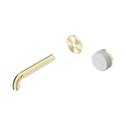 Serenity Progressive Wall Basin Mixer 160mm Spout with Carrara Handle Trim Kit Only Brushed Gold [311397]