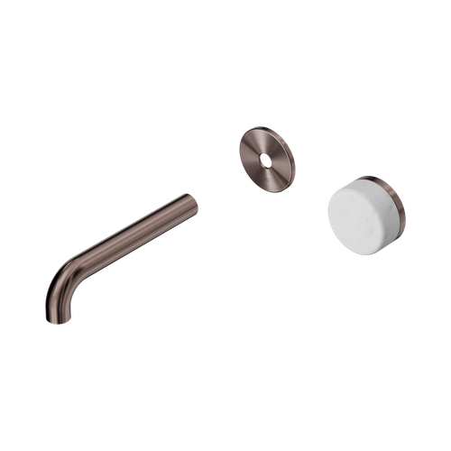 Serenity Progressive Wall Basin Mixer 160mm Spout with Carrara Handle Trim Kit Only Brushed Bronze [311435]
