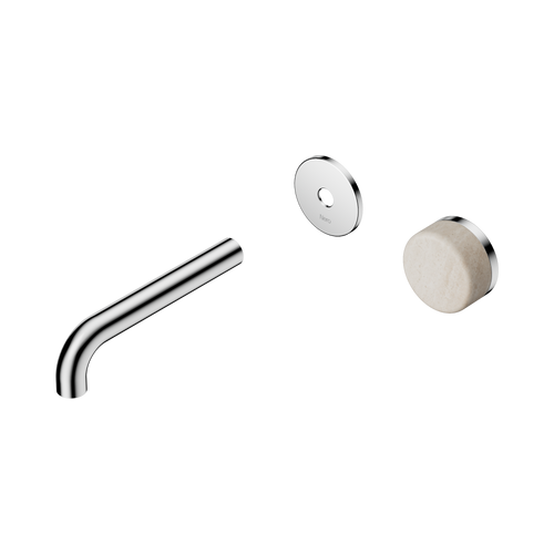 Serenity Progressive Wall Basin Mixer 160mm Spout with Rome Travertine Handle Trim Kit Only Chrome [311448]