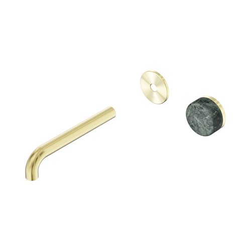 Serenity Progressive Wall Basin Mixer 185mm Spout with Verde Alpi Handle Trim Kit Only Brushed Gold [311507]