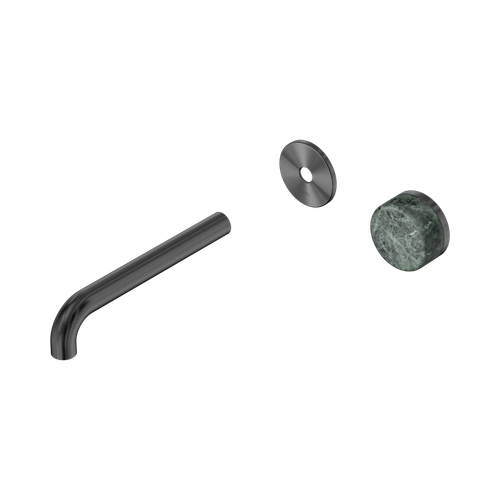 Serenity Progressive Wall Basin Mixer 185mm Spout with Verde Alpi Handle Trim Kit Only Gunmetal [311540]