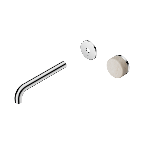 Serenity Progressive Wall Basin Mixer 185mm Spout with Rome Travertine Handle Trim Kit Only Chrome [311505]