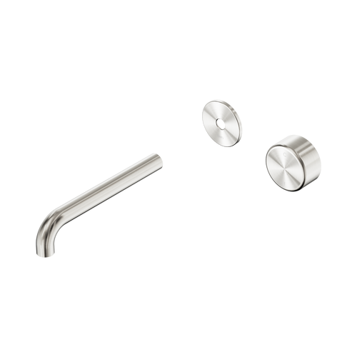 Serenity Progressive Wall Basin Mixer 185mm Spout with Metal Handle Trim Kit Only Brushed Nickel [311511]